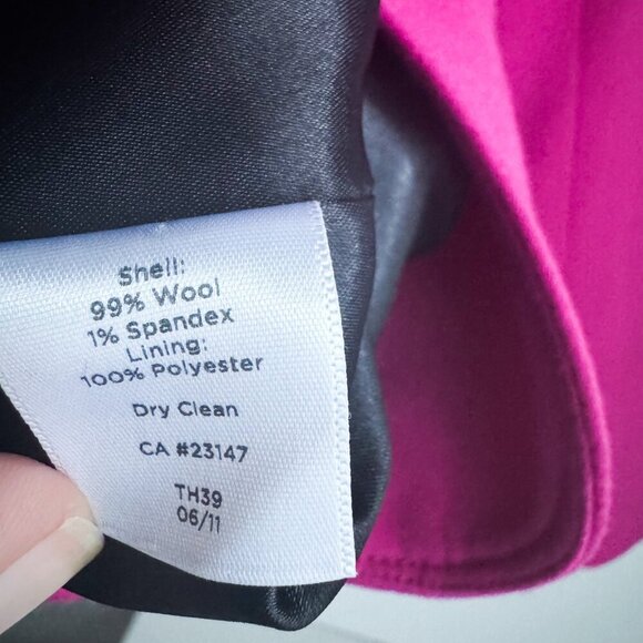 Talbots Magenta Pink One Button Wool Blend Blazer M/L - Picture 5 of 5